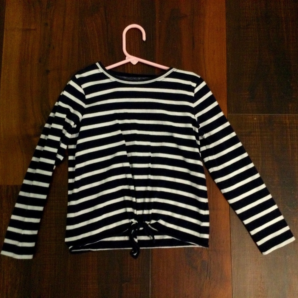 J Crew Girls’ Striped Tie Front Shirt Size 8